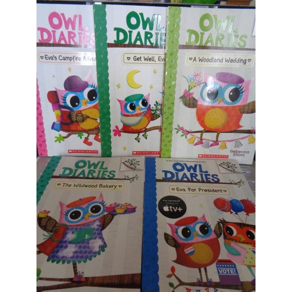 Lot of 5 Owl Diaries Books Rebecca Elliott Woodland Wedding Eva for President